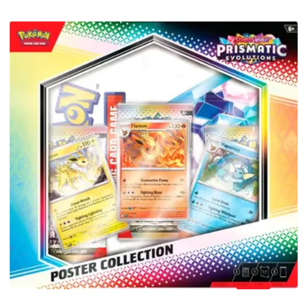 New! Pokemon TCG Scarlet & Violet 8.5 Prismatic Evolutions Poster Collection - Picture 2 of 13